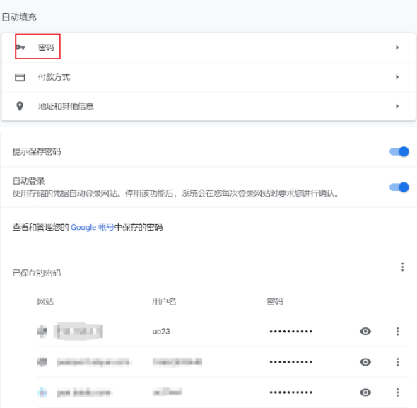 谷歌浏览器保存的密码怎么查看3